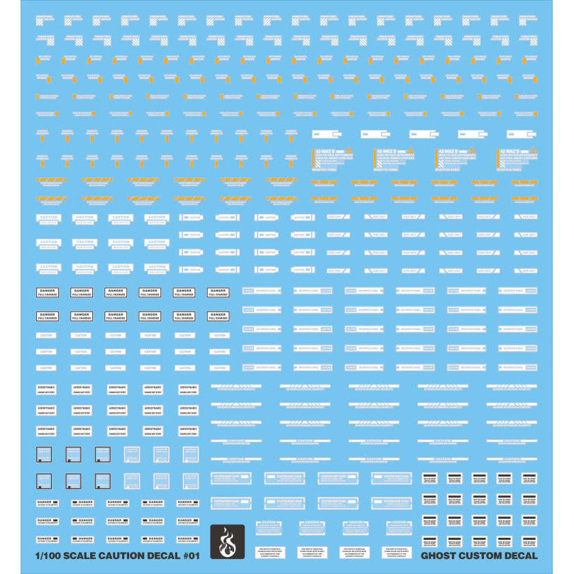 YAN FLAME Water Slide Decal GHOST General use logo warning Fluo Type (YANJS001) (YANJS002) (YANJS003) (YANJS004) 20250721