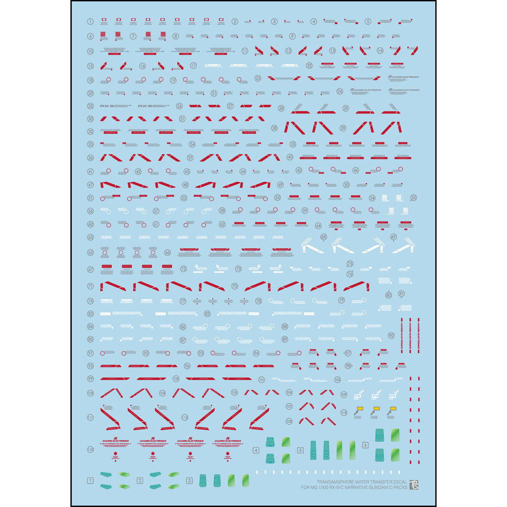 Transamsphere TRS Water Slide Decal MG 1/100 Narrative Ver.ka C-packs TRSMG022C