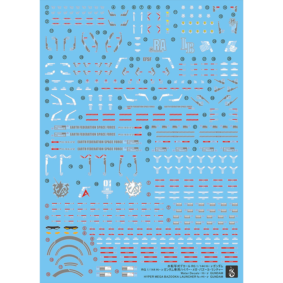 YAN FLAME Water Slide Decal RG 36 HI NU Hi-v HYPER MEGA BAZOOKA LAUNCHER Fluo (YANRG015) 20250721
