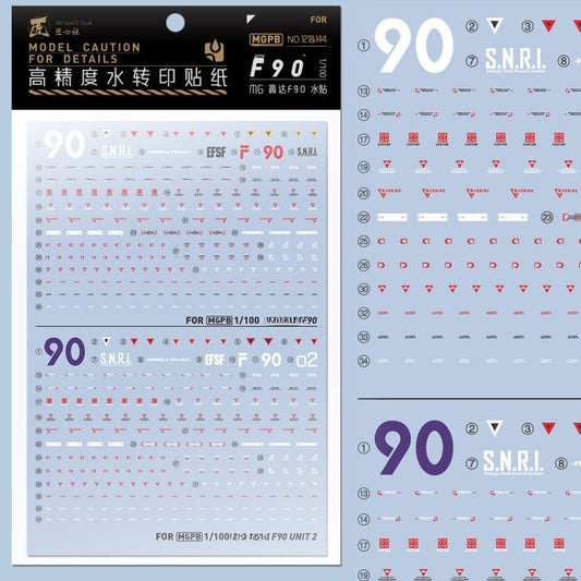 20250722 Artisan's Club MG 1/100 F90 Unit 2 Water Slide Decal [MGPB121&144]