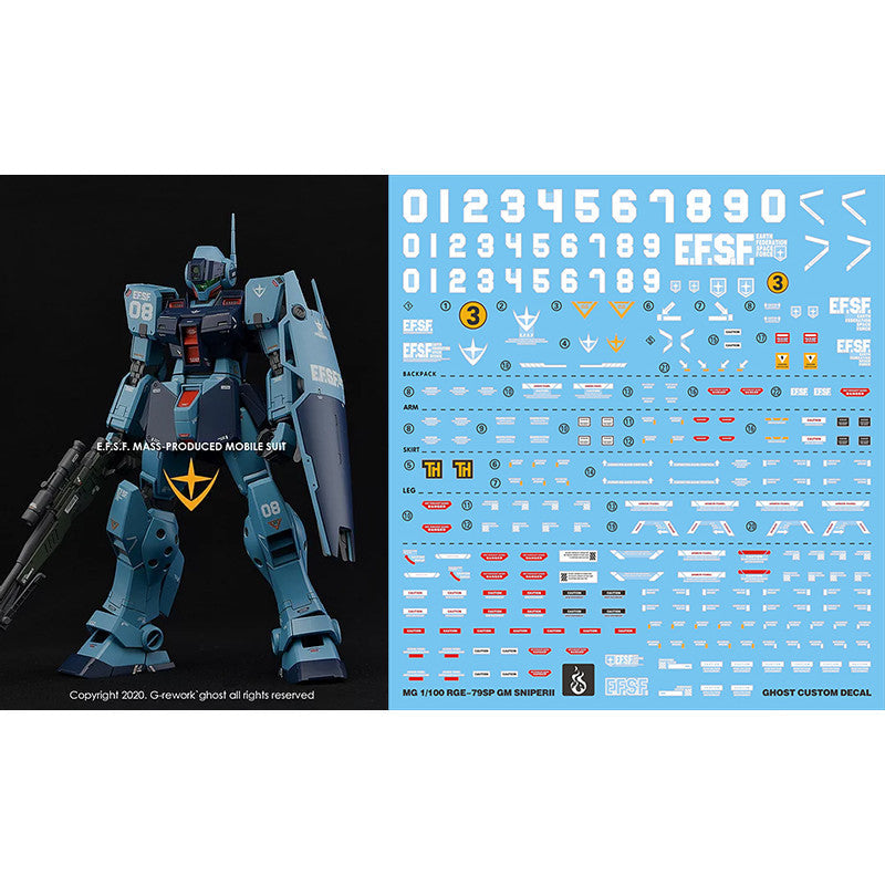 YAN GHOST MG RGM-79SP GM SNIPERII Snipe r 2 WATER SLIDE DECAL (YANMG022) 20250721