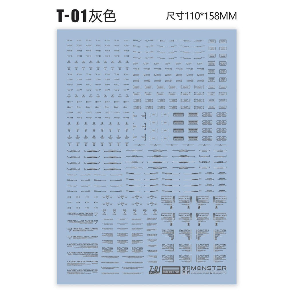20250721 EVO Monster 1/100 T01 T02 general use water slide decal EVO100
