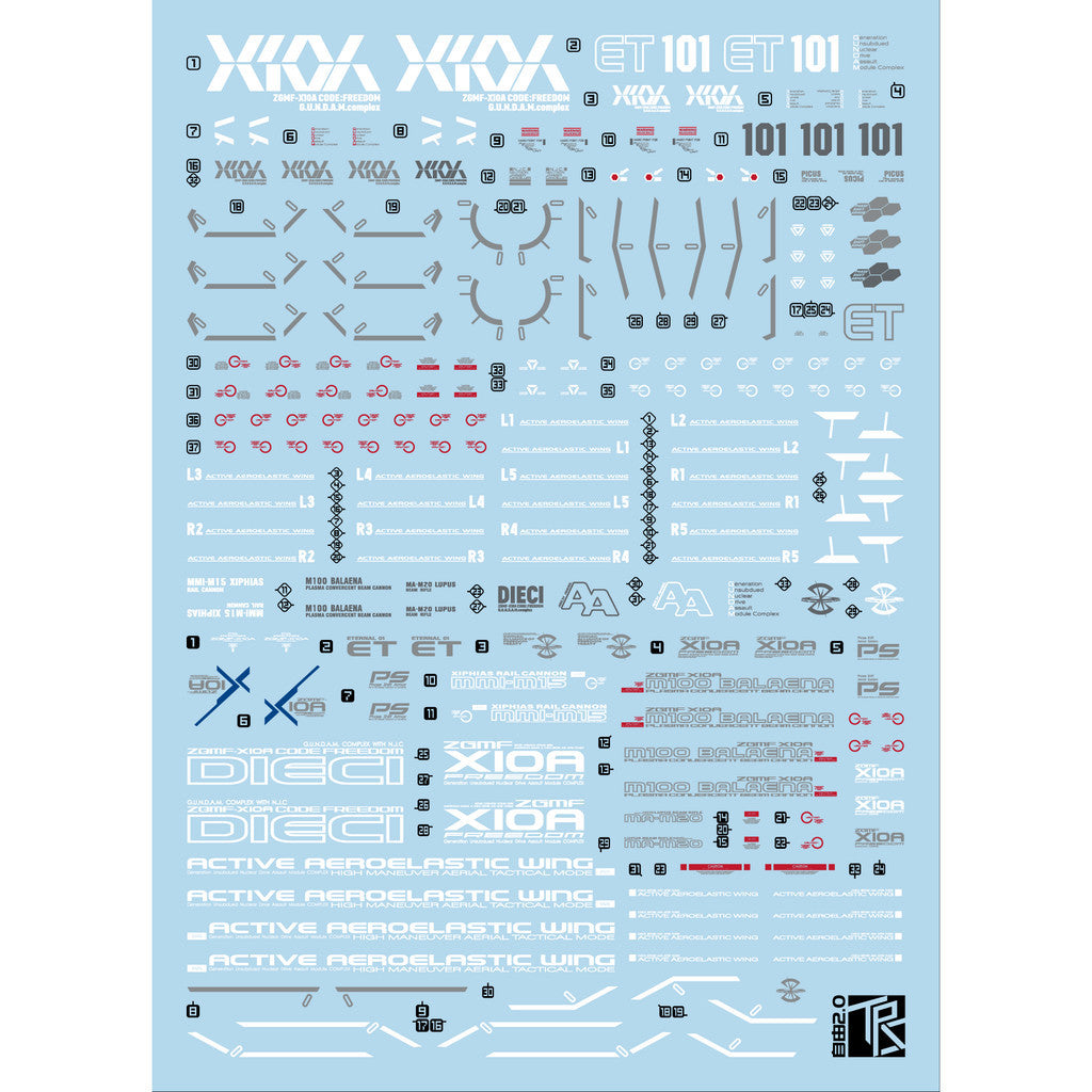 Transamsphere TRS MG 1/100 Freedom 2.0 Water Slide Decal TRSMG010