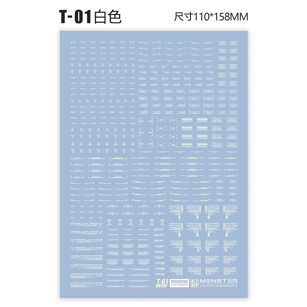 20250721 EVO Monster 1/100 T01 T02 general use water slide decal EVO100