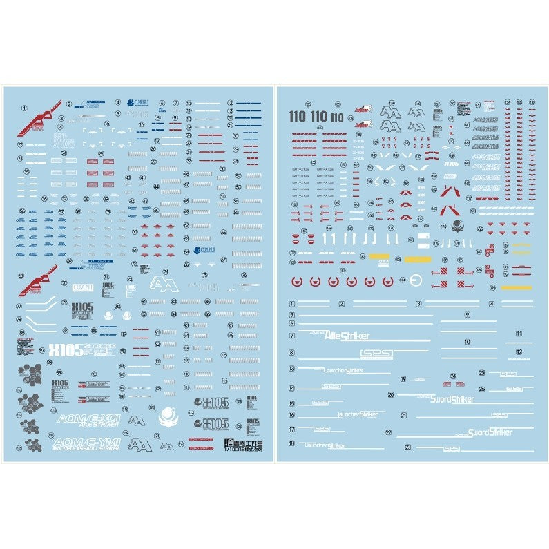 1010 Water Slide Decal MG 1/100 MB GAT-X105 Strike Swor d Launcher Series 1010MG022