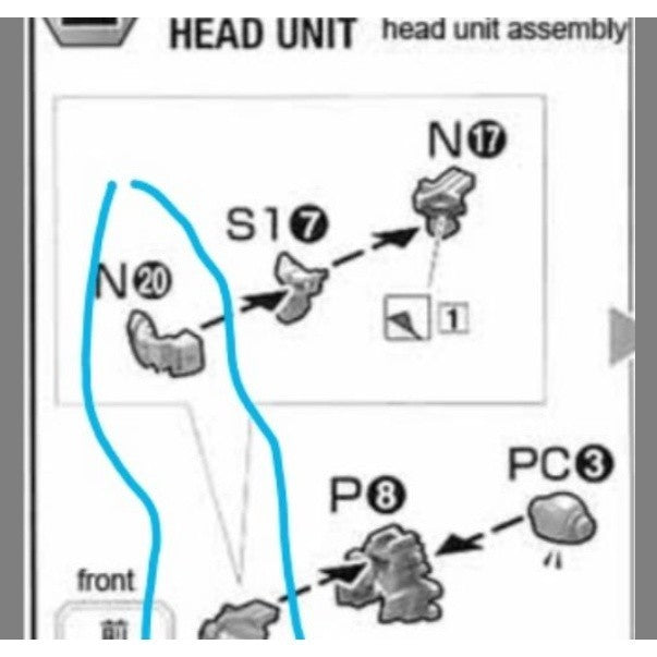 CB butcher parts for MG 1/100 build Strike