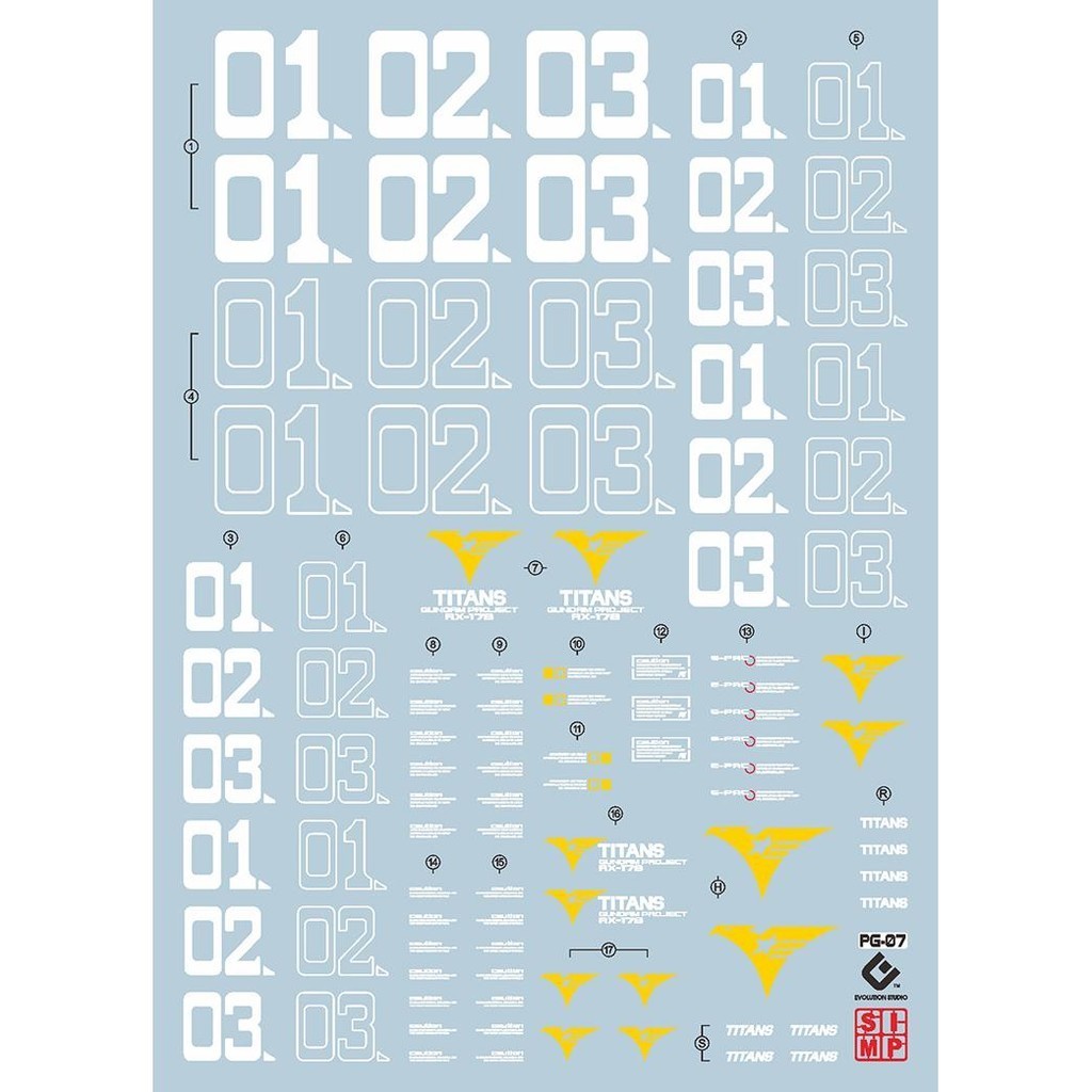 20250721 EVO PG 1/60 Mark-Ⅱ Mk-Ⅱ RX-178 Titans Fluo Water Slide Decal EVOPG002