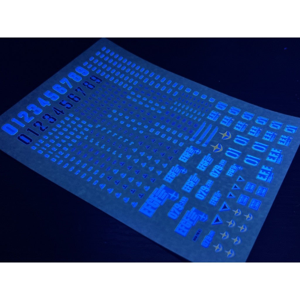 20250722 XUEYAN XY / SNOW FLAME HG-13 HG Blue Destiny+GM Ground Type Fluorescence High-Accuracy Fluorescence Water slide decal