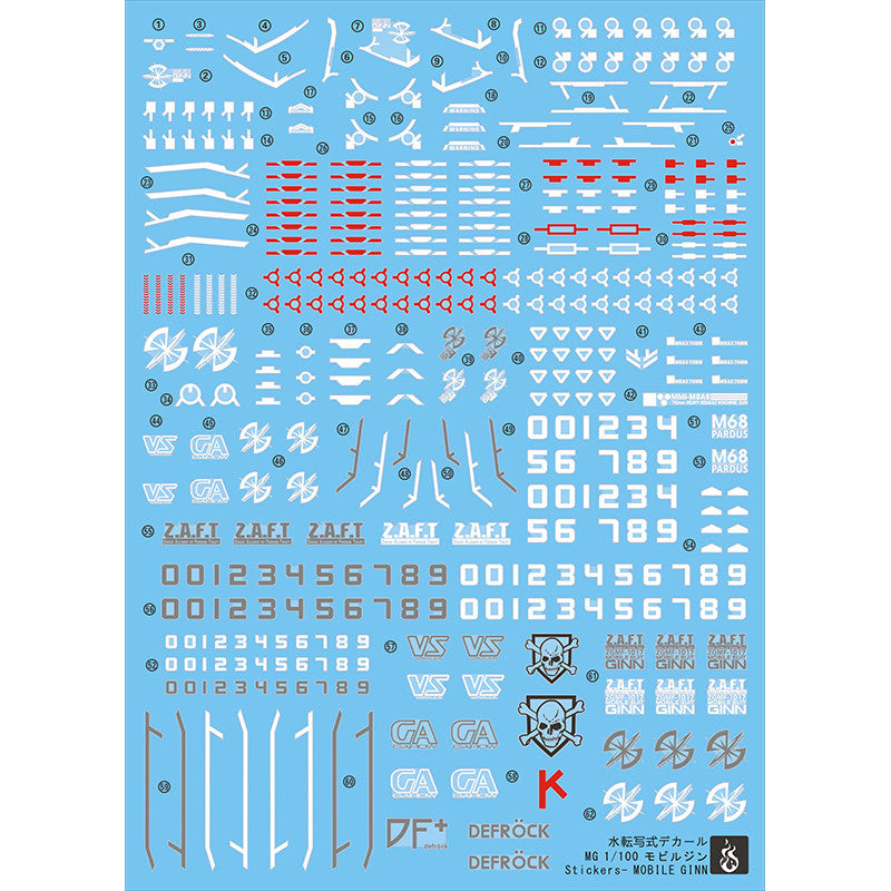 YAN MG MOBILE GINN WATER SLIDE DECAL (YANMG065) 20250721