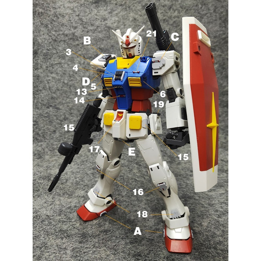 ANUBIS 3D print detail upgrade parts GP012 parts fit for MG RX-78-2 GTO no kits Collectibles