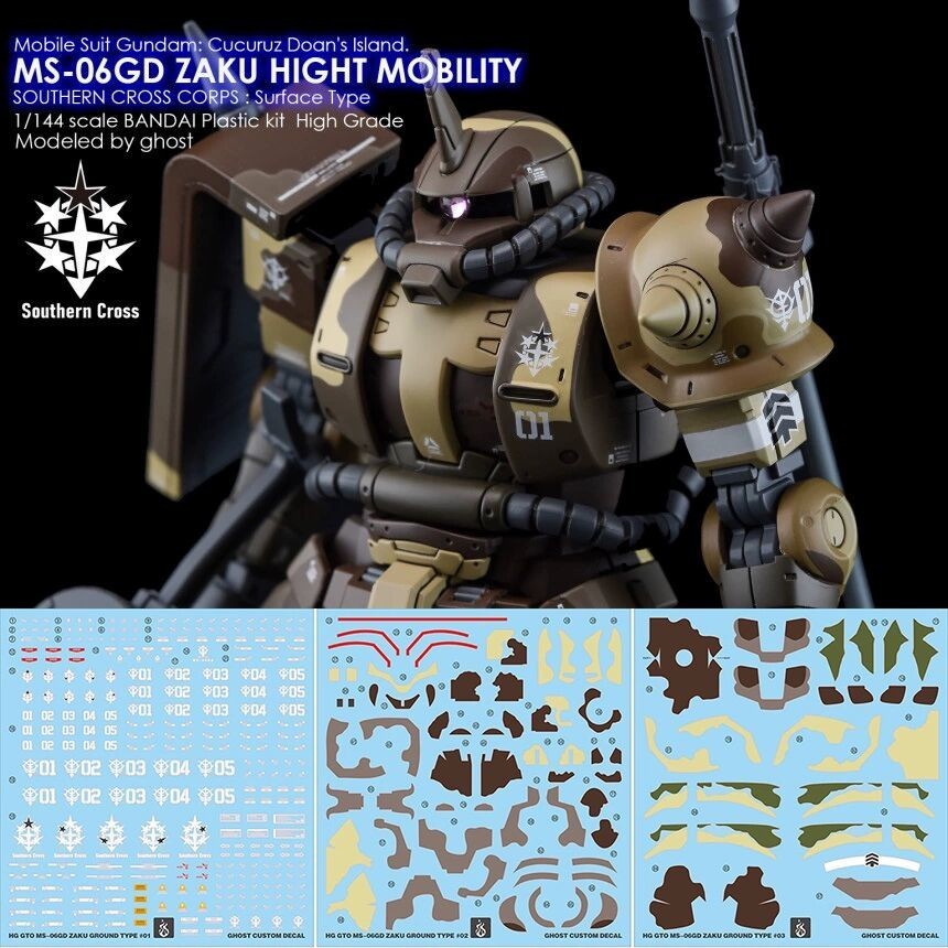 YAN FLAME HG 1/144 MS-06GD Hight Mobility Ground Type Water Slide Decal Fluo Type (YANHG032) 20250721