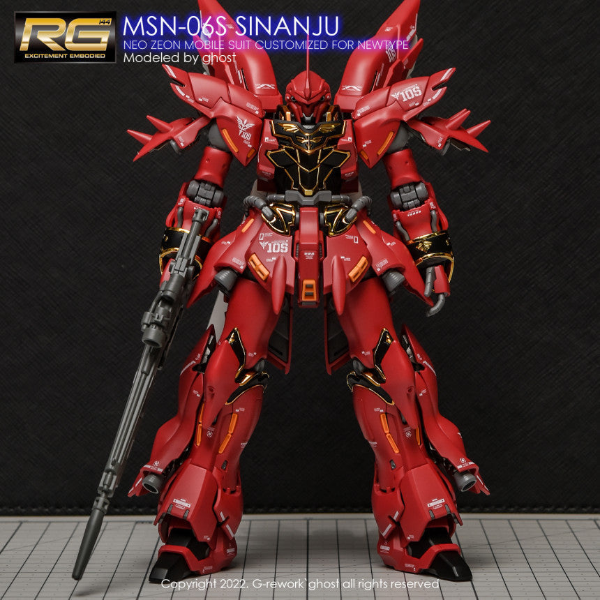 YAN FLAME Water Slide Decal GHOST RG2 RG 1/144 Sinanju MSN-06S Fluo (YANRG017) 20250721