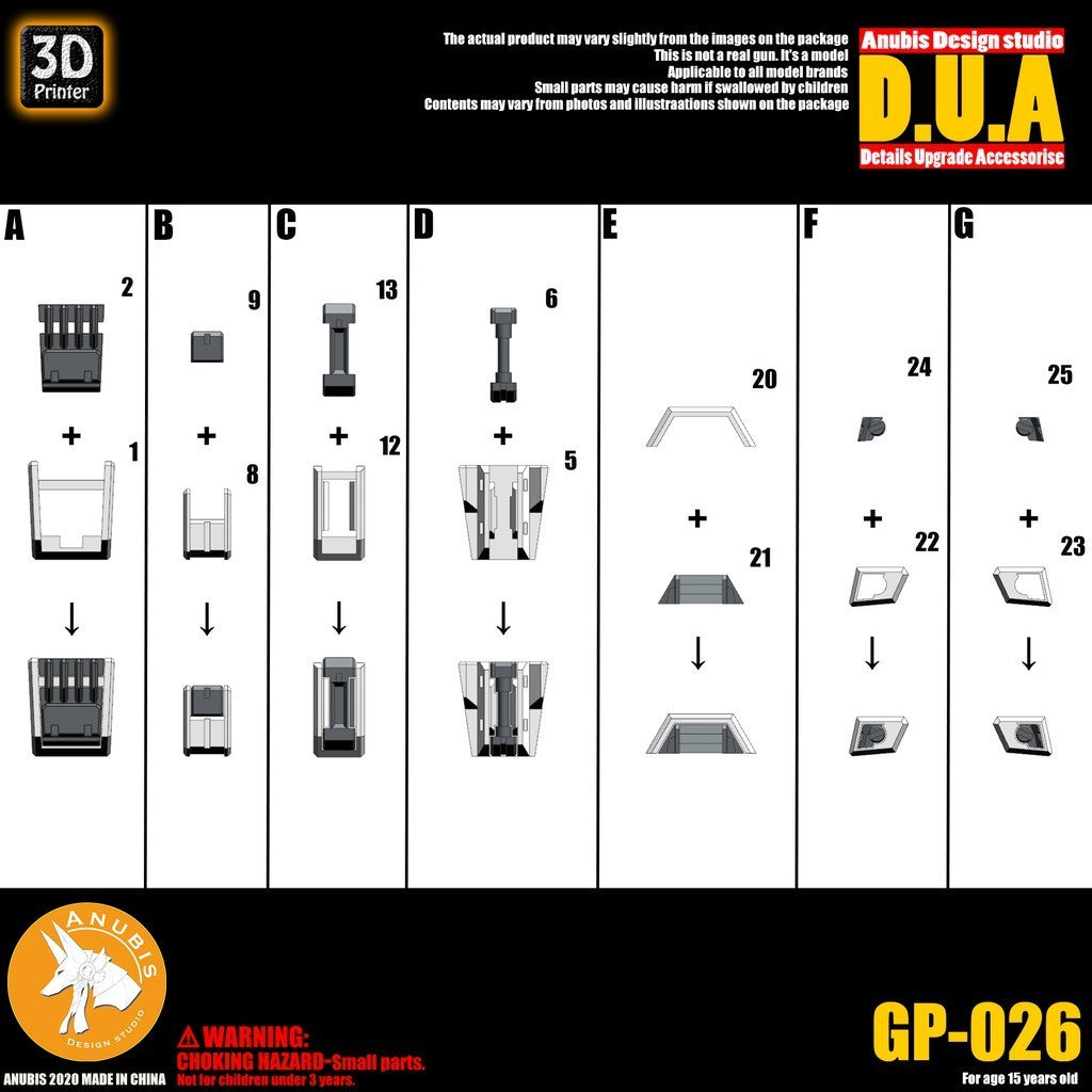 ANUBIS 3D print detail upgrade parts GP026 fit for MG RX-93 V Nu Ver.Ka no kits