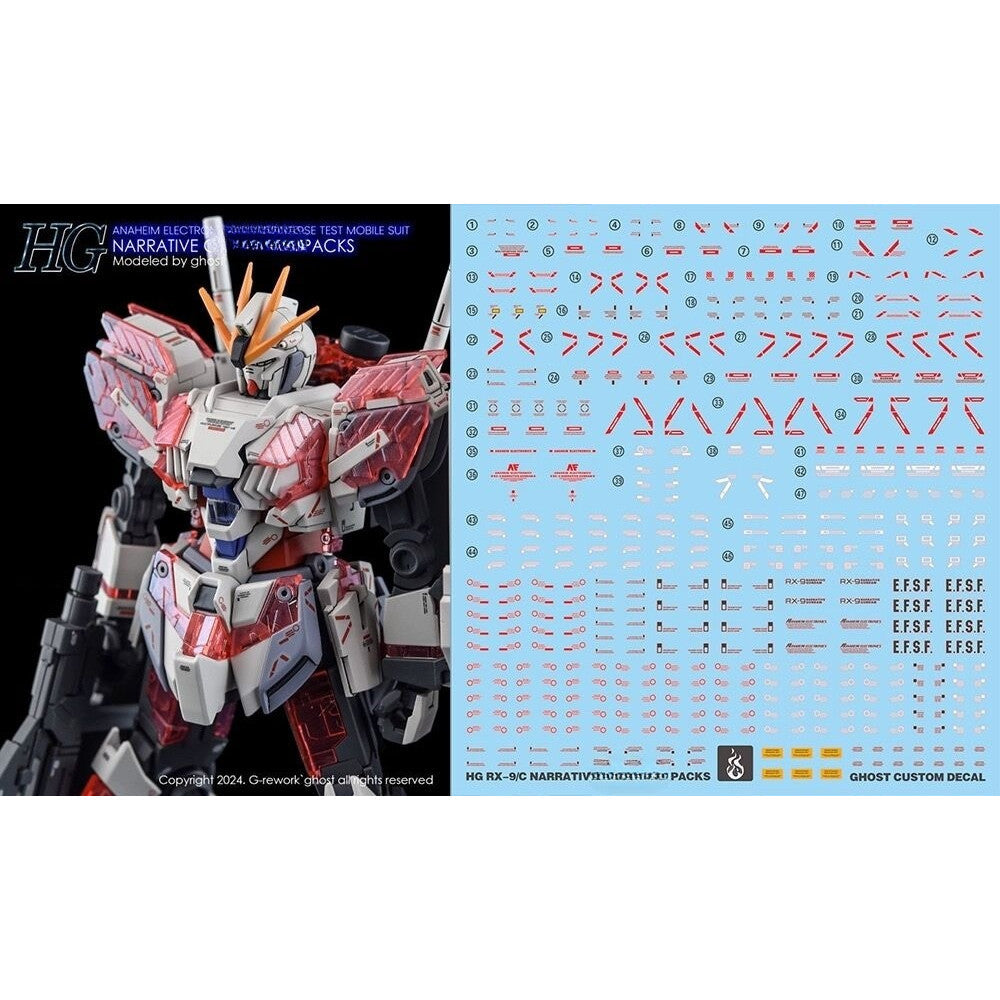 YAN FLAME GHOST HG 1/144 narrative c-packs Fluo Water slide decal (YANHG062) 20250721