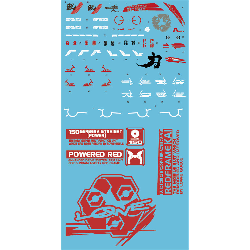 AMAX Water Slide Decal MG 1/100 8814 Astray Red Frame Powered Red MB Fluo AMAXMB018