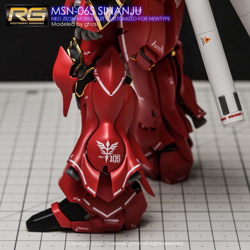 YAN FLAME Water Slide Decal GHOST RG2 RG 1/144 Sinanju MSN-06S Fluo (YANRG017) 20250721