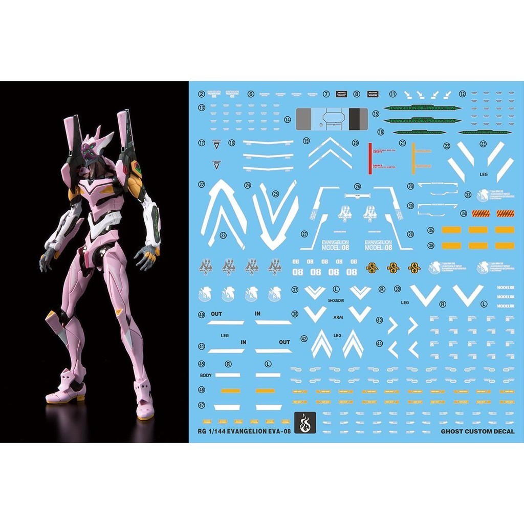 YAN FLAME Water Slide Decal GHOST RG 1/144 EVA 08 8   Fluo (YANRG025) 20250721
