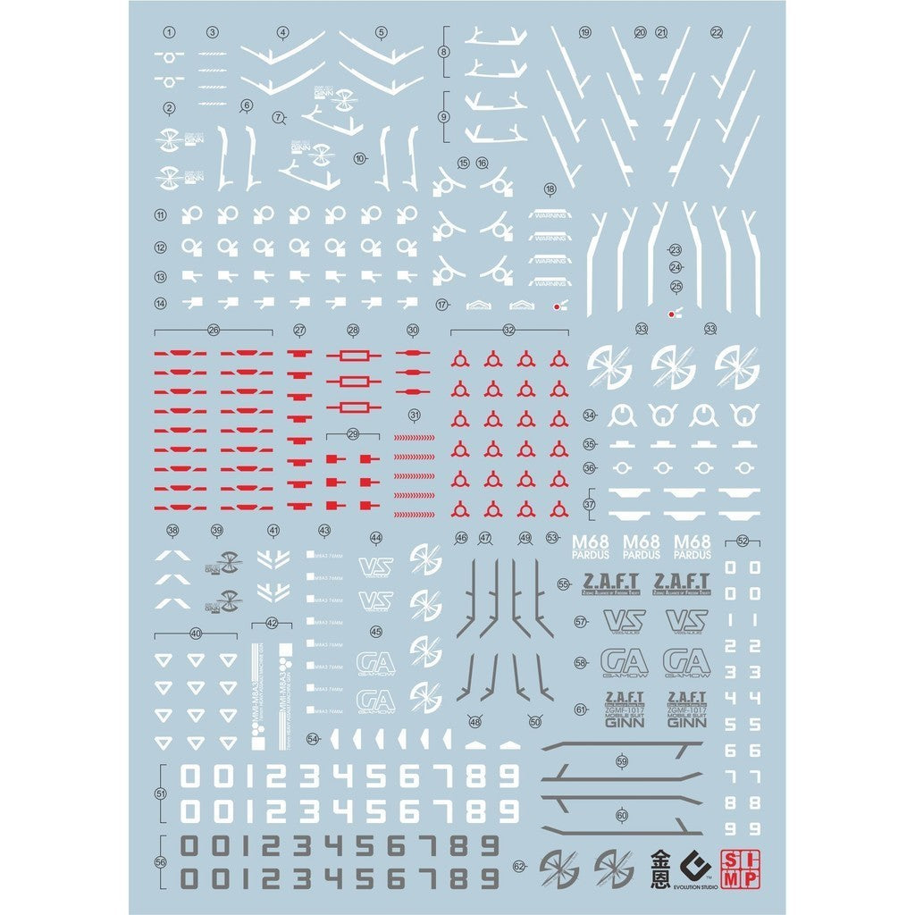 20250721 EVO MG 1/100 GINN Fluo Water Slide Decal EVOMG062