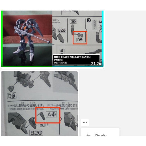 CB HG 06 1/144 butcher parts for  TWFM 07 Pharact