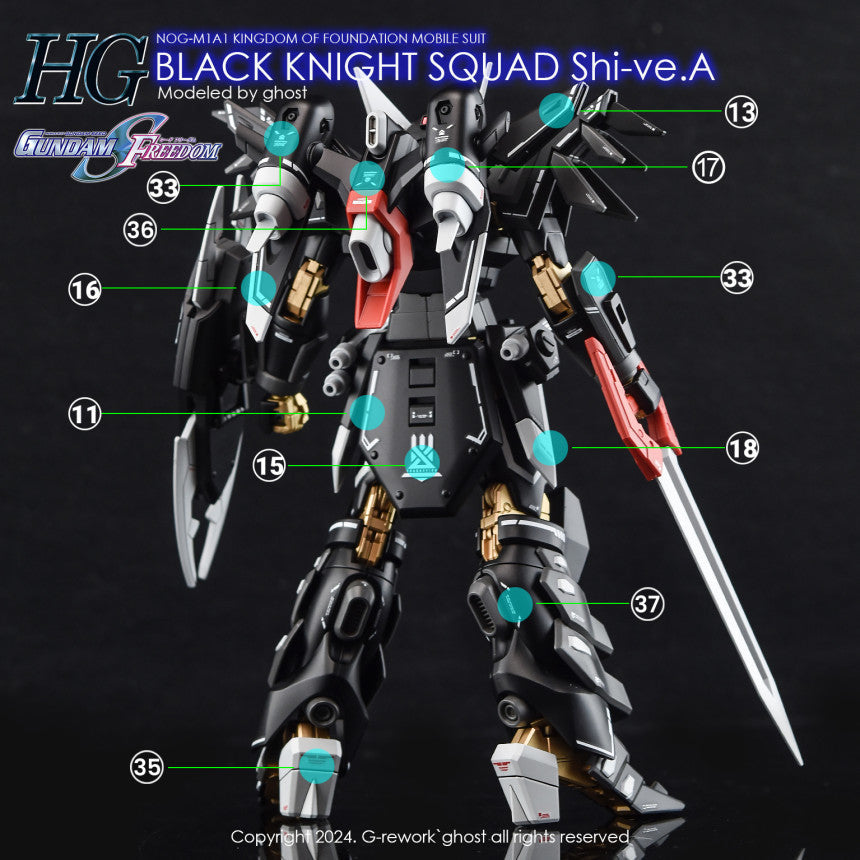 YAN FLAME Water Slide Decal HG 1/144 SEED Black Knight Squad Shivea Fluo Type (YANHG020) 20250721