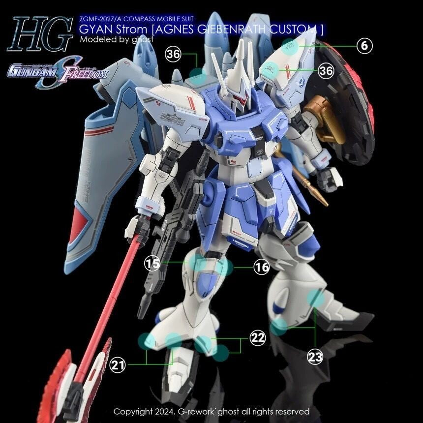 YAN FLAME Water Slide Decal GHOST HG 1/144 Gyan Strom Agnes (YANHG053) 20250721