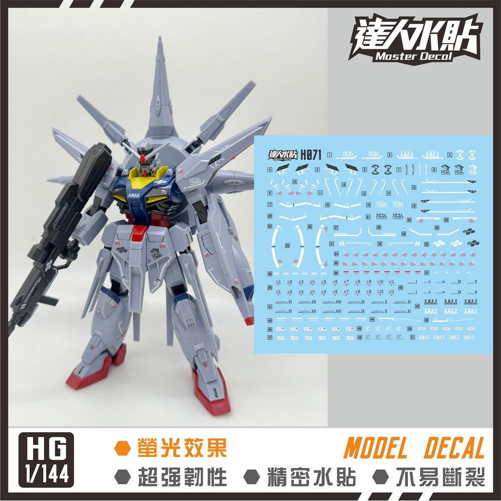 MASTER Water Slide Decal H071 SEED HG 1/144 Providence Collectibles