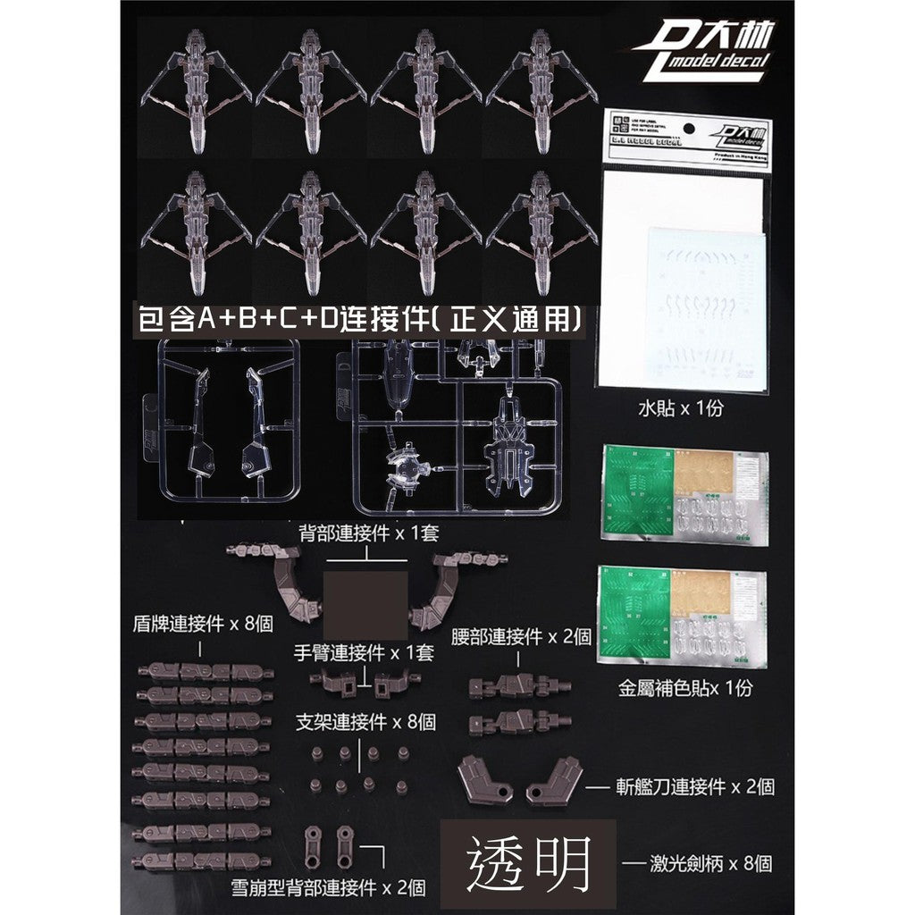 DALIN DL Funnel Shield Set Parts for MG 1/100 EXIA  / Astraea / Avalanche EXIA Transparent color (Kits not included)