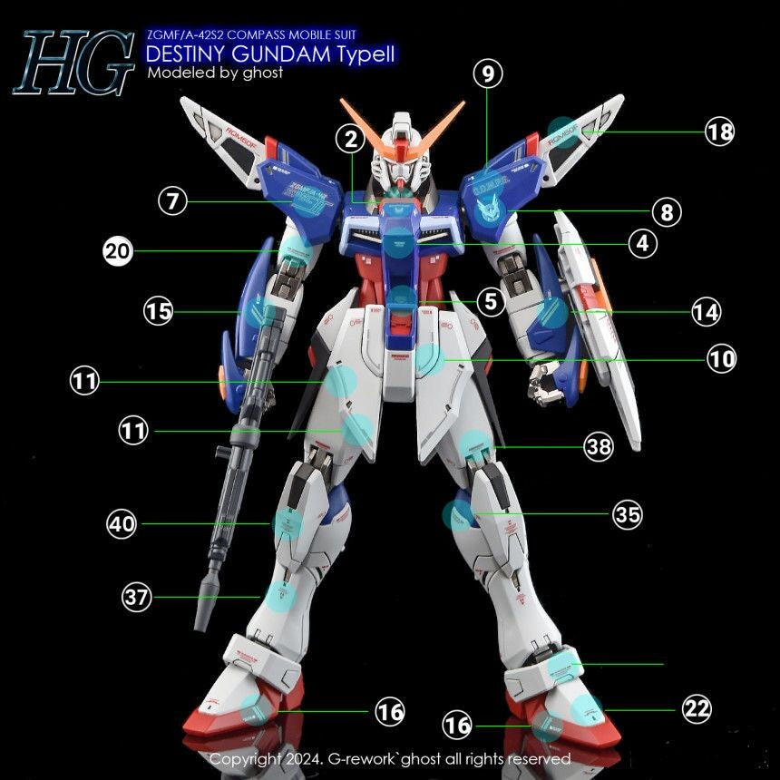 YAN FLAME Water Slide Decal GHOST HG 1/144 Destiny Spec 2 (YANHG037) 20250721