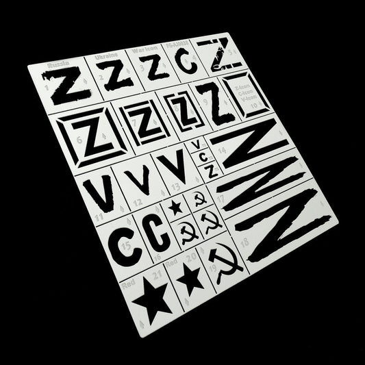 Alexen AJ0038 Stencil Tools for Russian Symbol Z / V Tank Sign logo