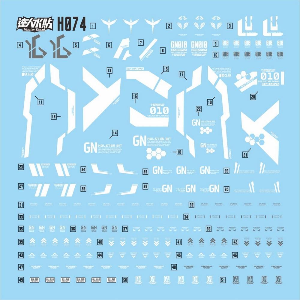 MASTER H074 Water slide decal HG 00 1/144  Zabanya FLUO Collectibles