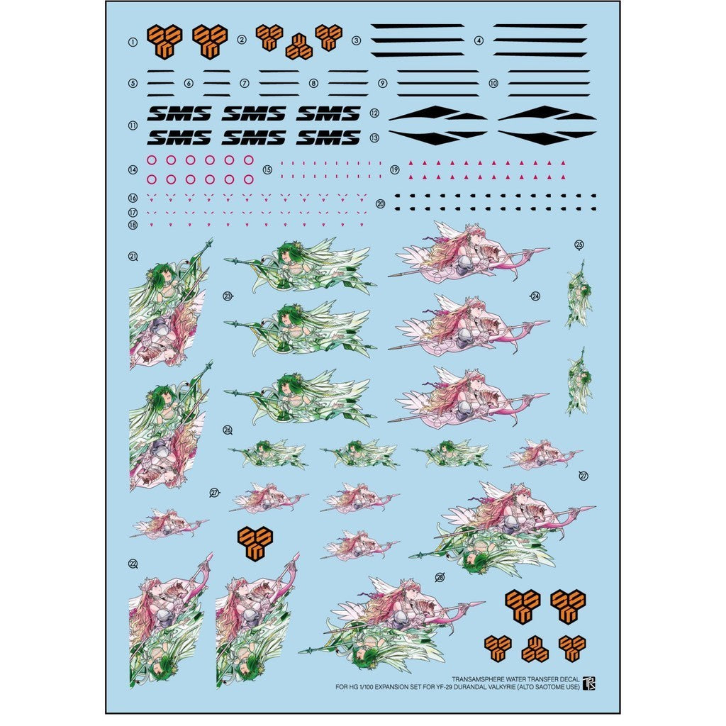 TRS Water slide decal for HG 1/144 Macross YF-29 Expansion set TRSHG018ASP