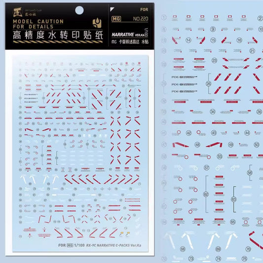 20250722 Artisan's Club Water Slide Decal MG 1/100 Narrative Ver C Packs ka [MG220]