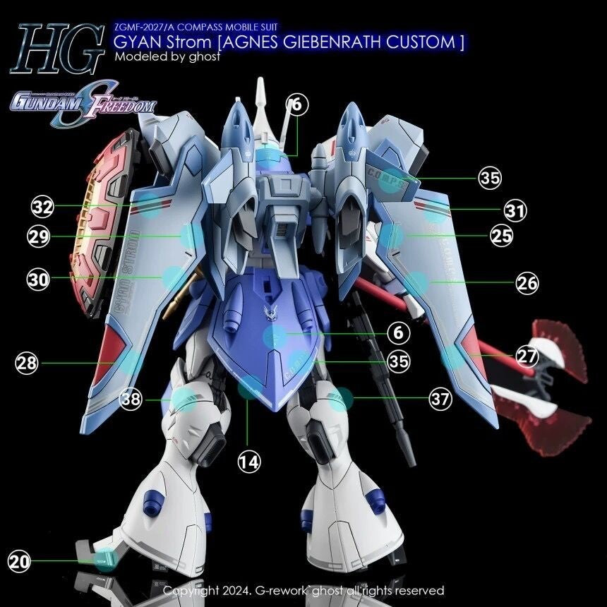 YAN FLAME Water Slide Decal GHOST HG 1/144 Gyan Strom Agnes (YANHG053) 20250721