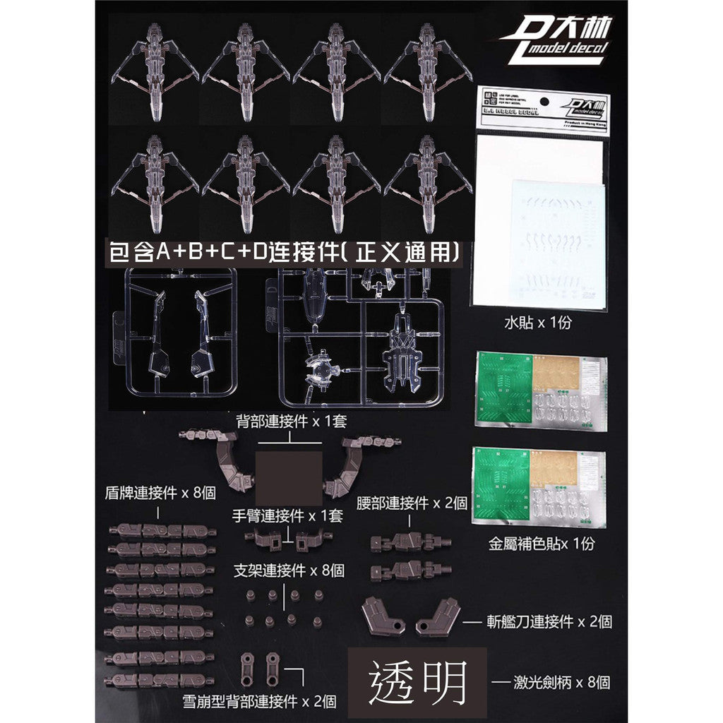 DALIN DL Funnel Shield Set Parts for MG 1/100 EXIA  / Astraea / Avalanche EXIA Transparent color (Kits not included)