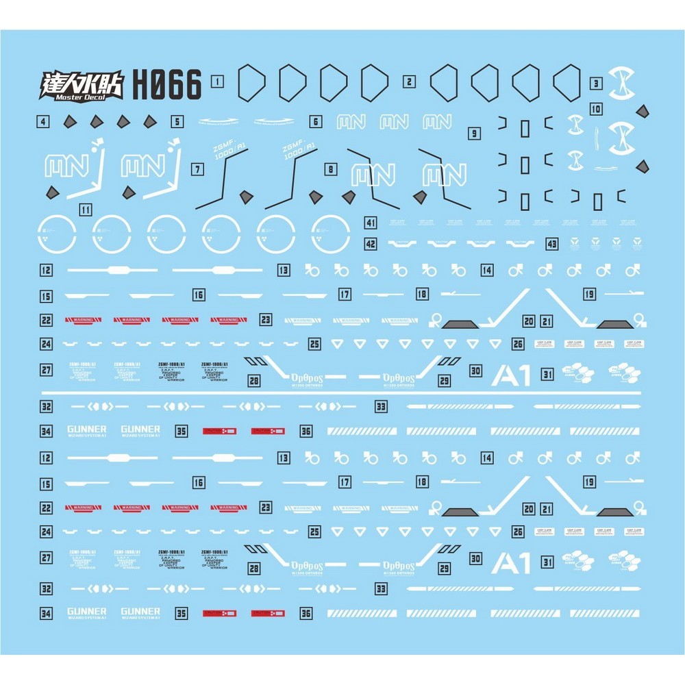 MASTER Water Slide Decal H066 HG 1/144 Zaku Warrior Collectibles