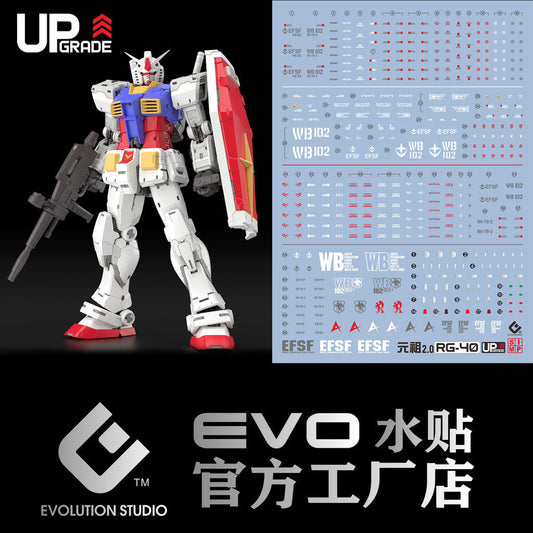 EVO RG RX-78-2 2.0 RG RX-78-2 Ver 2.0 Fluo water slide decal Collectibles