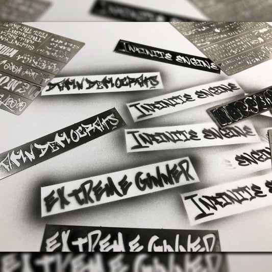 Alexen AJ0052 AJ0053 AJ0054 AJ0055 Stencil Tools for 1/35 1/32 Vehicle Tank Wall Graffiti Spray Stencil