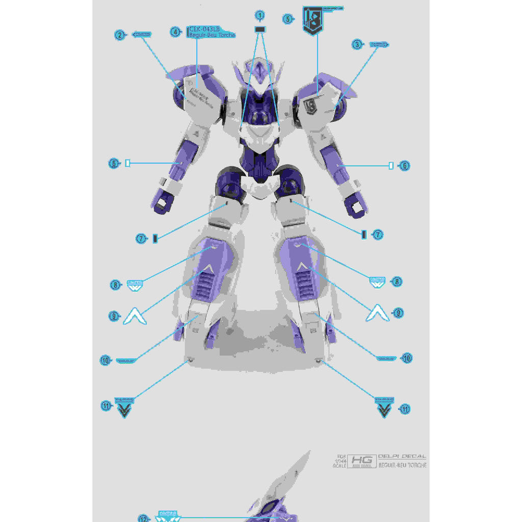 YAN Flame Water Slide Decal for TWFM HG 1/144 Beguir-Beu Torche Kenanji / Ridrick Team (YANHG102) 20250721