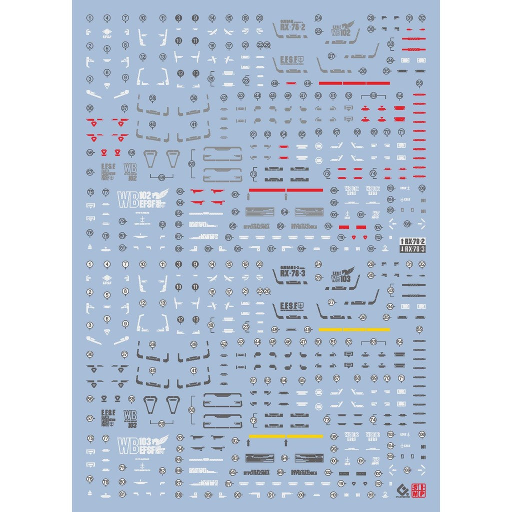EVO Water Slide Decal  RG 1/144 RX-78-2 2.0 / RX-78-3 G3 Type Collectibles