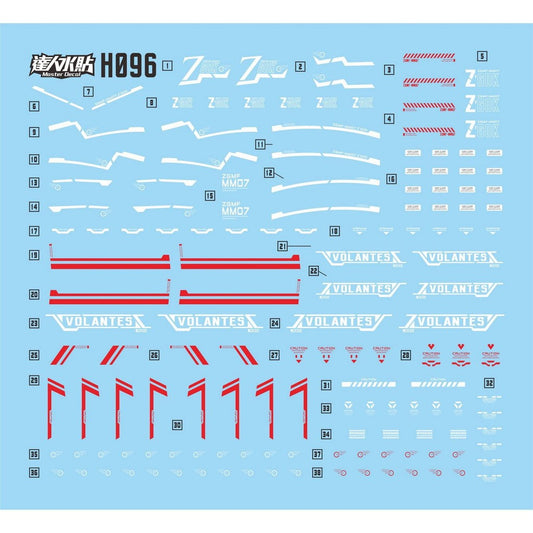 MASTER Water Slide Decal H096 for HG 1/144 Z GOK Z'GOK Freedom Ver