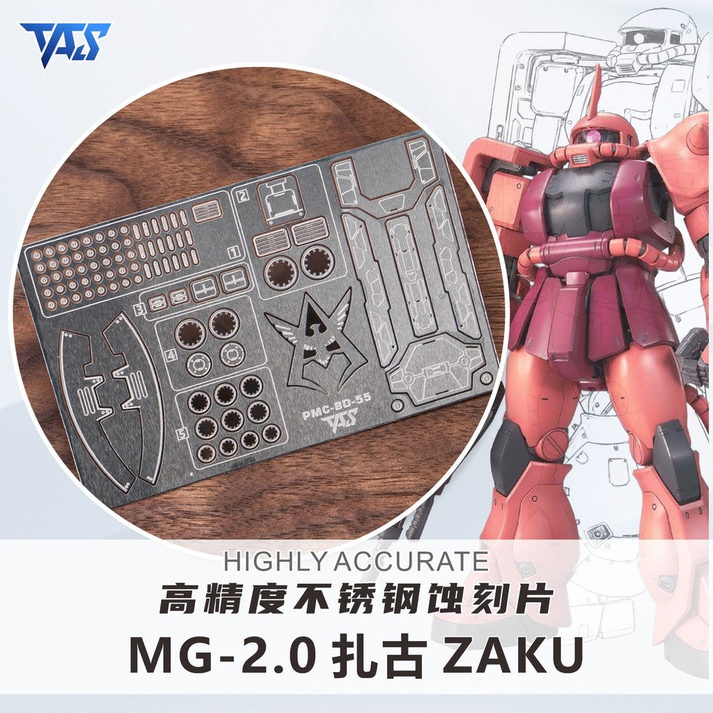 20250722 TAS Pre-cut Masking Tape / Upgrade Parts / Etching Parts for MG Zaku Ver 2.0 (Not the kits or model)