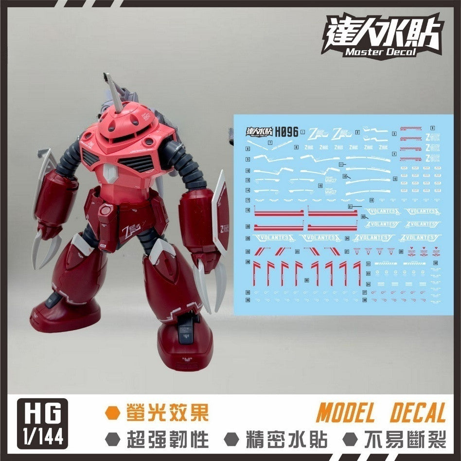 MASTER Water Slide Decal H096 for HG 1/144 Z GOK Z'GOK Freedom Ver