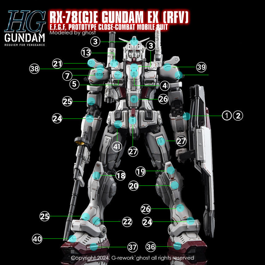 YAN FLAME Water Slide Decal GHOST for HG 1/144 RX-78 RX-78[G]E EX [RFV] (YANHG105) 20250721