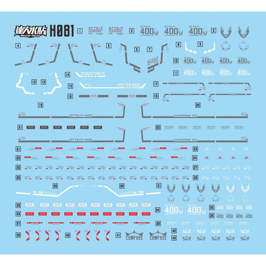 MASTER Water Slide Decal H081 HG 1/144 Murasame KAI Collectibles