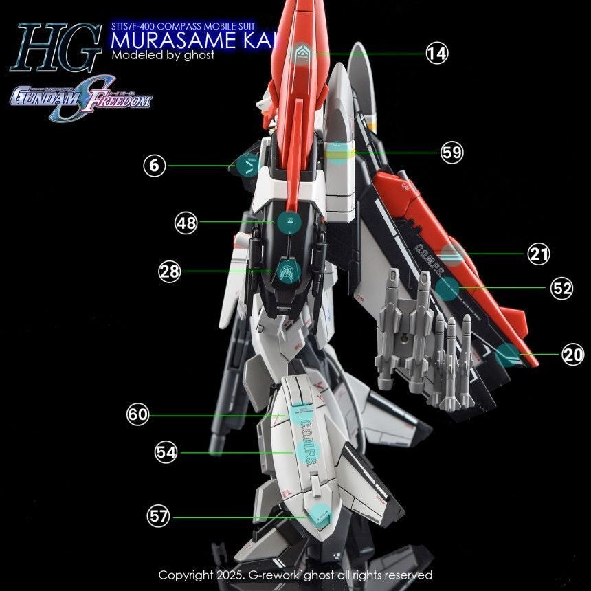 YAN FLAME Water Slide Decal for HG 1/144 MURASAME KAI SEED (YANHG110) 20250721