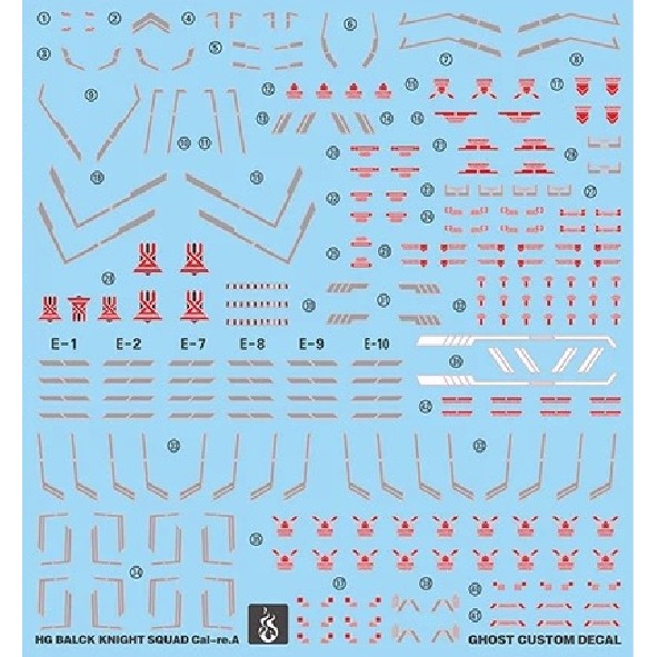 YAN FLAME GHOST Water Slide Decal for HG 1/144 BLACK KNIGHT SQUAD Cal-re.A (YANHG109) 20250721