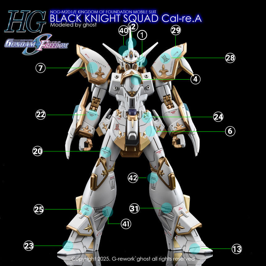 YAN FLAME GHOST Water Slide Decal for HG 1/144 BLACK KNIGHT SQUAD Cal-re.A (YANHG109) 20250721
