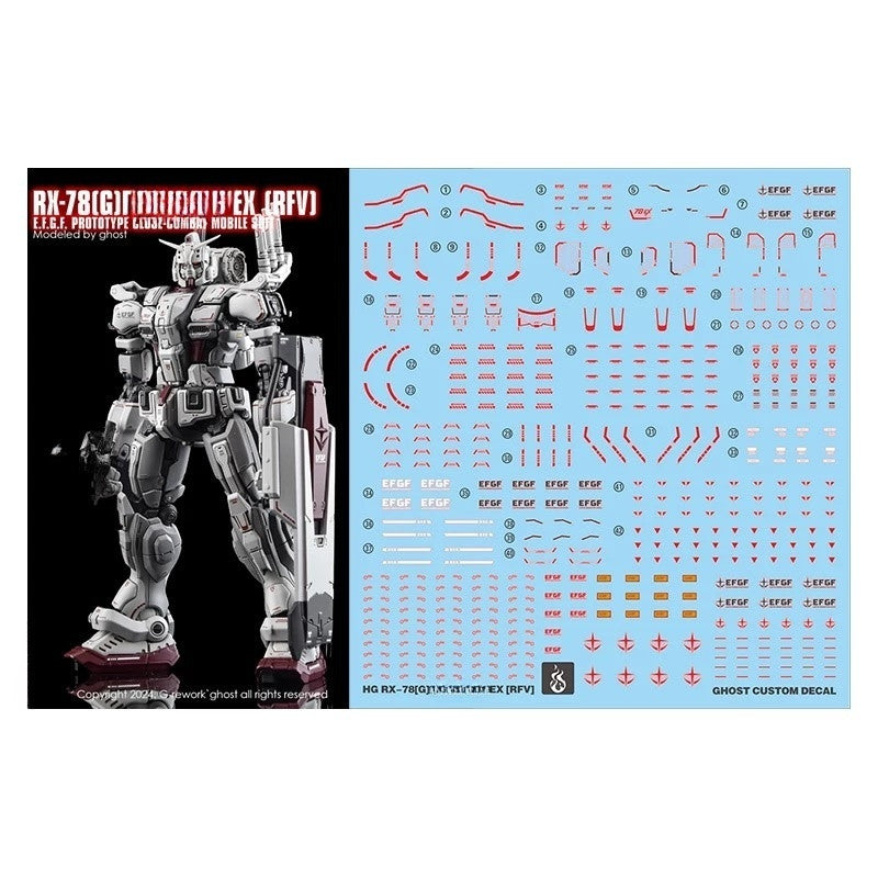 YAN FLAME Water Slide Decal GHOST for HG 1/144 RX-78 RX-78[G]E EX [RFV] (YANHG105) 20250721