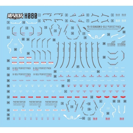 MASTER Water Slide Decal H080 HG 1/144 GSELF G-SELF Perfect Pack Collectibles