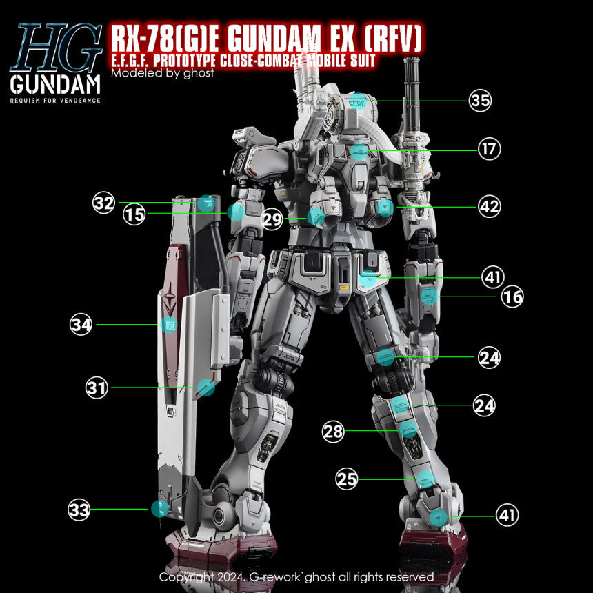 YAN FLAME Water Slide Decal GHOST for HG 1/144 RX-78 RX-78[G]E EX [RFV] (YANHG105) 20250721